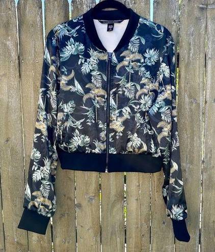 Victoria's Secret Victoria’s Secret Satin Tropical Bomber Jacket Sz L