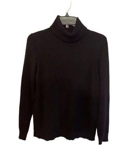 Belle France 100% Cashmere Black Turtleneck Sweater Size Small Womens