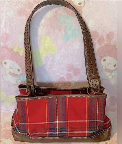 Tommy Hilfiger Vintage Premium designer handbag plaid and leather (unused) RARE