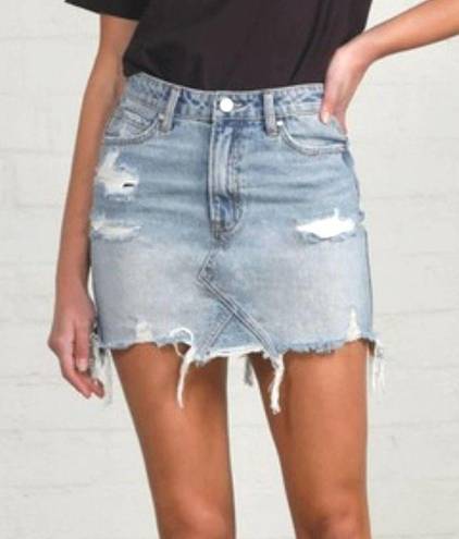 Refuge  Distressed Denim Mini Skirt Size Medium