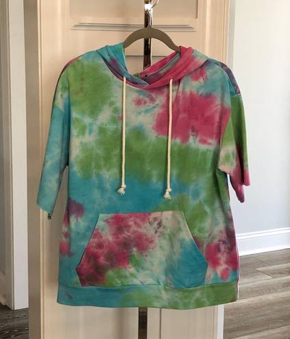 SheIn Fabulous Tie Dye Hoodie / Top Sleeves Cut Down To Short 