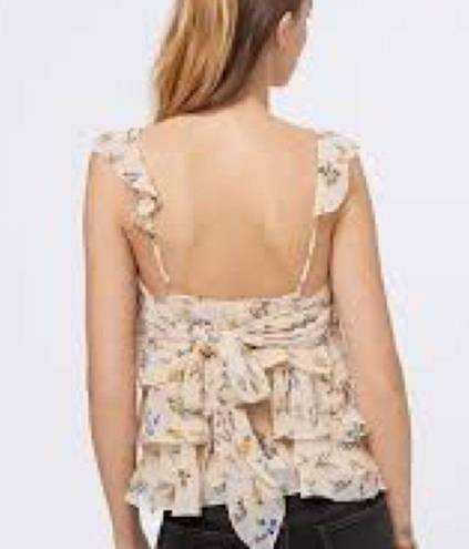 Rebecca Minkoff  Alexis Peach Floral Tiered Tank Top