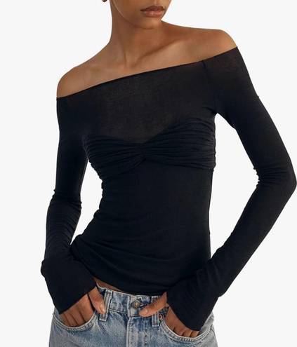 Twisted Black  Mesh Rouched Top