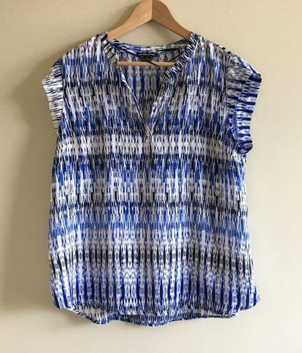 Hilary Radley  Short Sleeve Blouse Top Semi Sheer