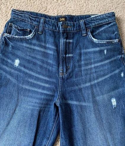 Lee VTG  Distressed Dark Wash Hippie Flare Mom Jeans Size 30/8