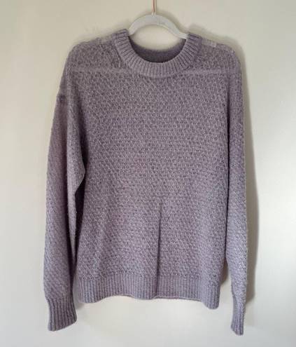 Everlane The Alpaca Merino Wool Blend Relaxed Knit Crewneck Sweater Pearl Grey