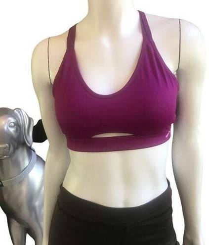 Brooks  Padded Purple Racerback Sports Bra Removable Pads Women’s Size Large