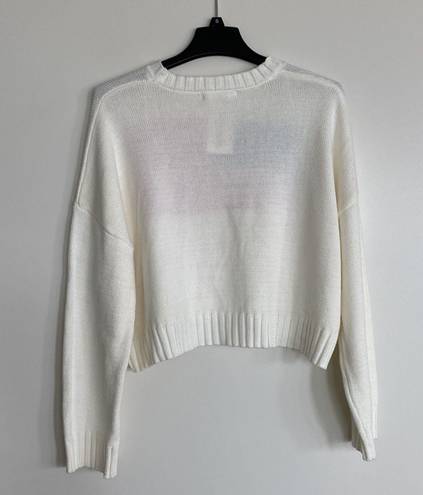 moon&madison American flag iconic crewneck pullover knit sweater medium cream NEW NWT