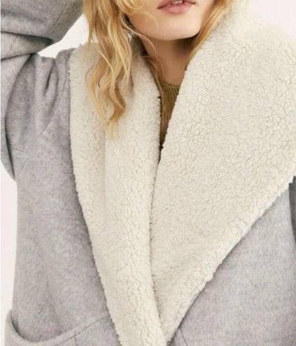 We The Free NWT Free People Wool Sherpa Coat Coco Cozy Grey