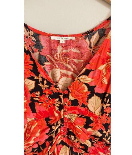 Abel the label  Vivid Dreams Maxi Dress Red Black Floral Size S