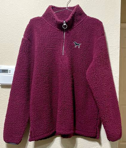 Victoria's Secret Pink Sherpa Quarter Zip Pullover