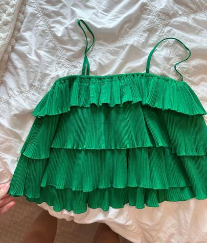 SheIn Green Ruffle Top