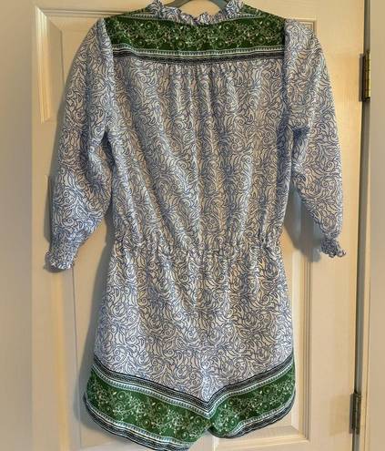 Eliane Rose Blue and Green Patterned Romper Preppy