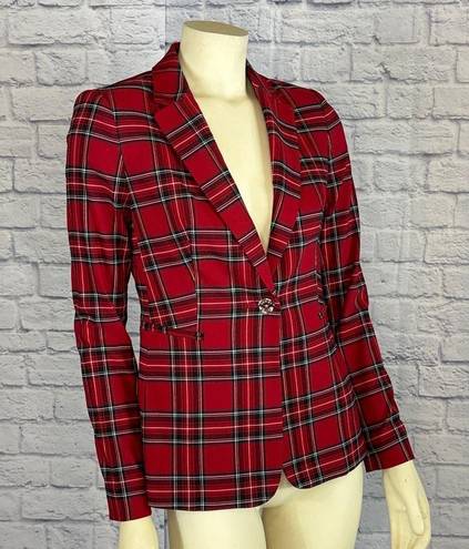 Tommy Hilfiger   Red Plaid One-Button Blazer size 4 slim