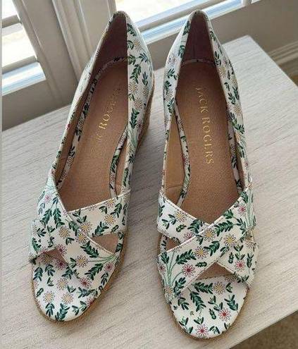 Jack Rogers NWOT  Floral Espadrille Wedges