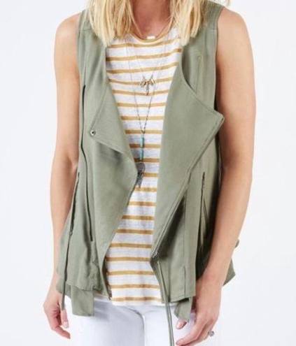 Olive & Oak  x Evereve Vest Size Small Army Green Military Olive Casual Zipper