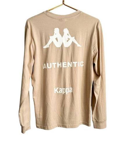 Kappa  Long Sleeve Crewneck T-Shirt Women's S Beige Sand White NWT