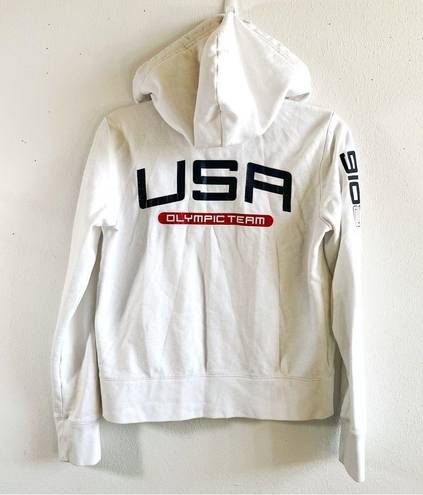 Polo  Ralph Lauren Hoodie 2016 Olympic Brazil Full Zip White Sweatshirt Sz L GUC