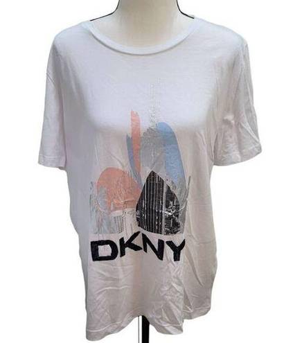 DKNY  Womens Sport City Skyline Graphic T-Shirt Size L New