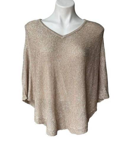 Chico's Chico’s Gold Metallic Sweater Poncho, Sz S/M