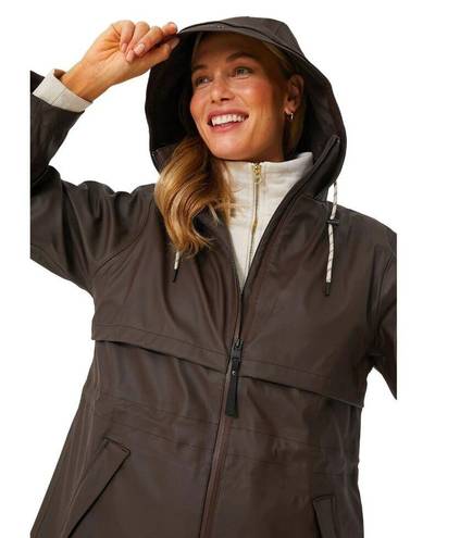 Varley  Alyssa Rain Jacket in Dark Truffle Small Womens Waterproof Trench Coat