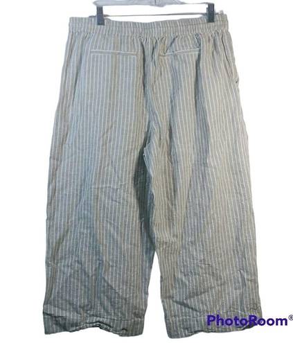 Beach Lunch Lounge Raffia Lightweight Cotton Linen Margot Cropped Pants Size L