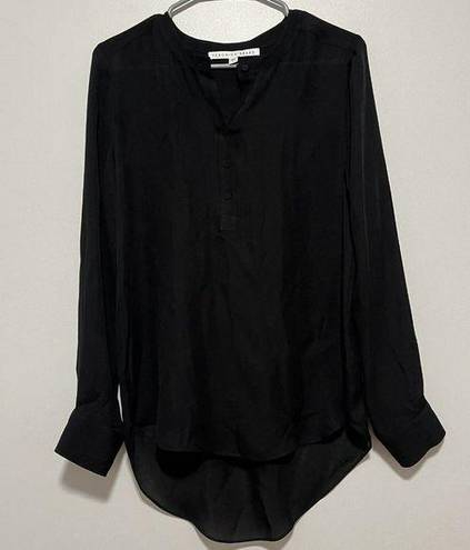 Veronica Beard  Black Silk Semi-Sheer Tunic Blouse Size 6