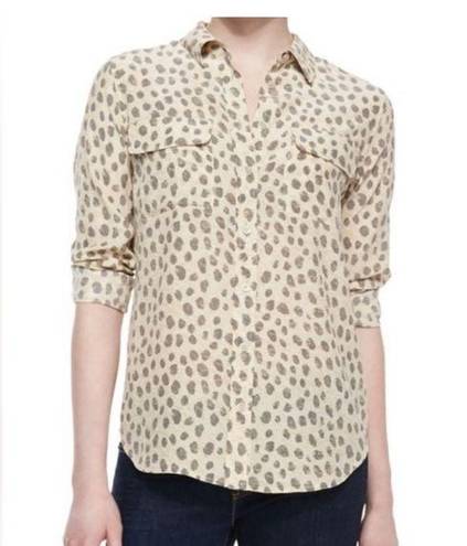 Equipment New  Femme 100% Silk Button Down Blouse Animal Print Large