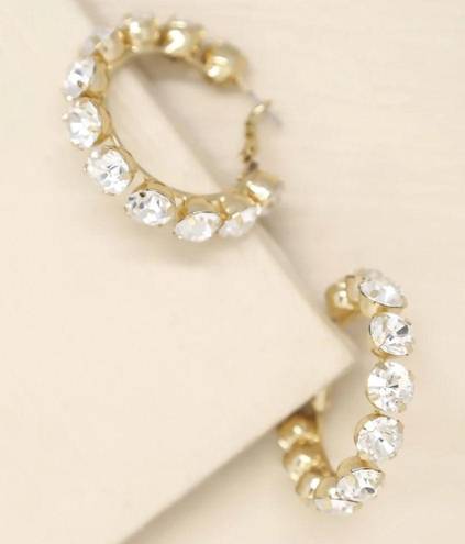 Ettika Crystal & 18k Gold Warrior Hoop Earrings