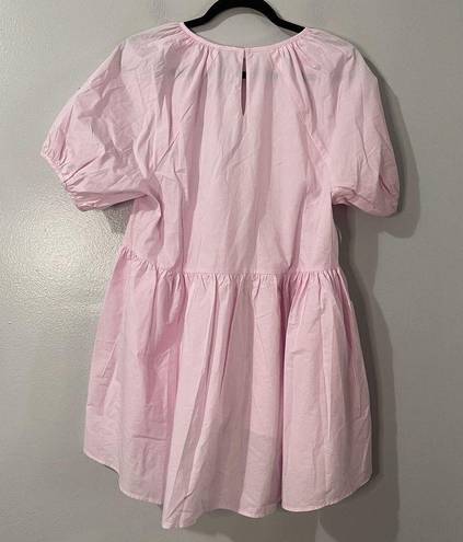 Hill House  Blouse Size Small Pink NWT Francesca Top Ballerina Cotton Peplum