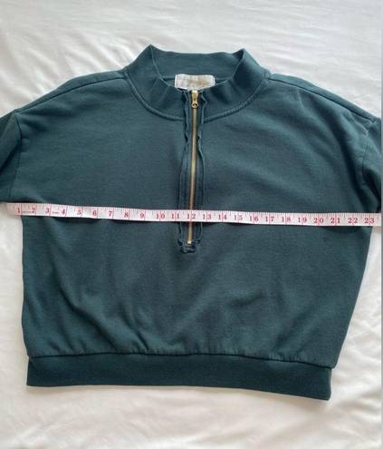 Vintage Havana Green & Black Surfwash Quarter Zip w/ Faux Leather Applique