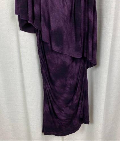 Young Fabulous and Broke  YFB Purple Watercolor One Shoulder Ruched Mini Dress Sz.M