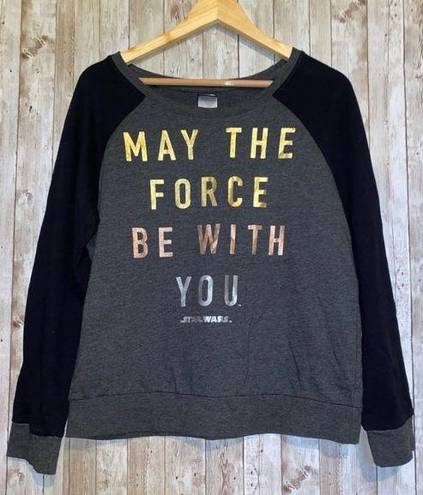 Star Wars Women's  May The Force Be With You Sweatshirt Rose Gold Silver Size XL