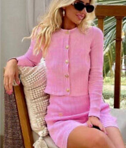 ZARA NWT pink coord matching 2 piece skirt and button cardigan set