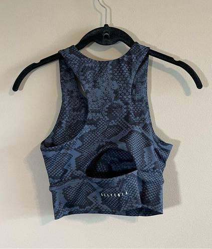 Anthropologie  All Fenix Racerback Sport Bra Python Snake Charcoal Gray Small