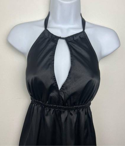 Guess  Halter Satin Mini Dress Size Small in Black Y2K style