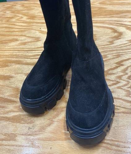 Farm Rio  Suede Grosgrain Trim Riding Boots size 7.5 (S5)