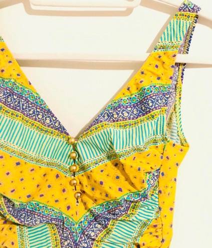 Ariella Vintage Arielle Bright Yellow Printed Swimsuit