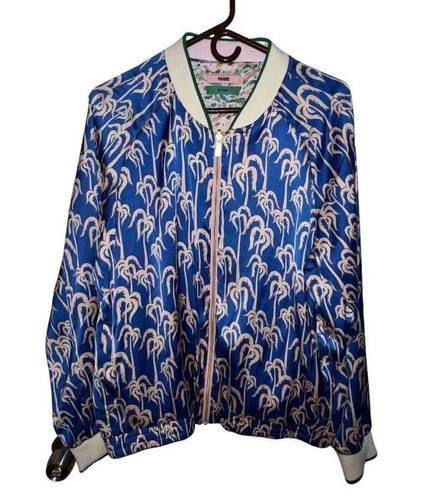 Scotch & Soda  Printed Reversible Bomber Jacket Women Size XL Pink Blue Combo