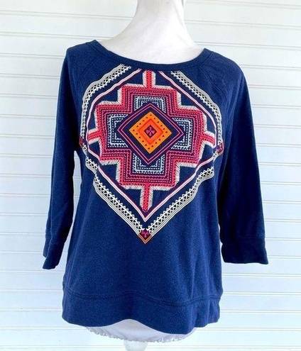 Merona Embroidered crewneck sweater Size XL