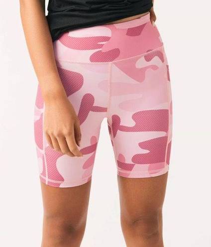 Zyia Light N Tight Hustle Camo Pink Shorts