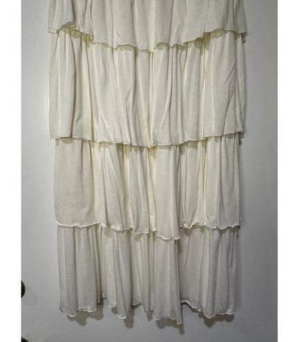 Wanderlux Ivory Layered Midi Skirt Size Large NWOT Western Flowy Indie Boho