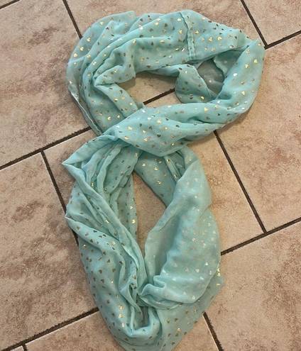 infinity Cute Blue and Gold Heart  scarf