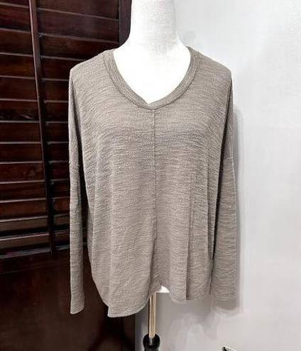 Cherish  Womens Pullover Sweater Brown Marled Long Sleeve V Neck Boxy Knit S