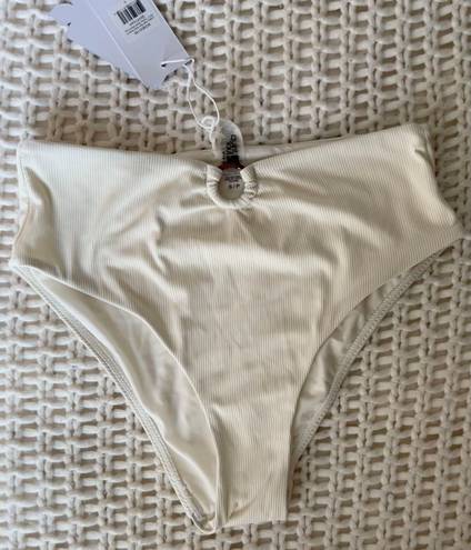 Quint Soul NWT  Malibu High Rise Ivory/White Ribbed Bikini Set - S/M