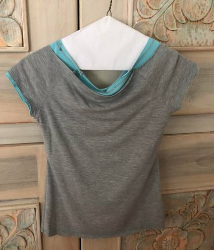 Ossira Grey Blue Workout T-shirt