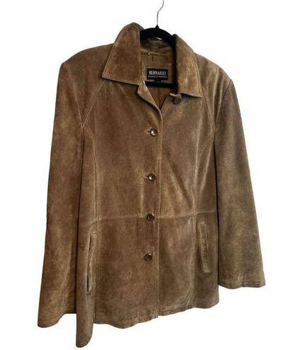 Bernardo  Brown Washable Leather Button Front Shirt Jacket Shacket Womens X-Large