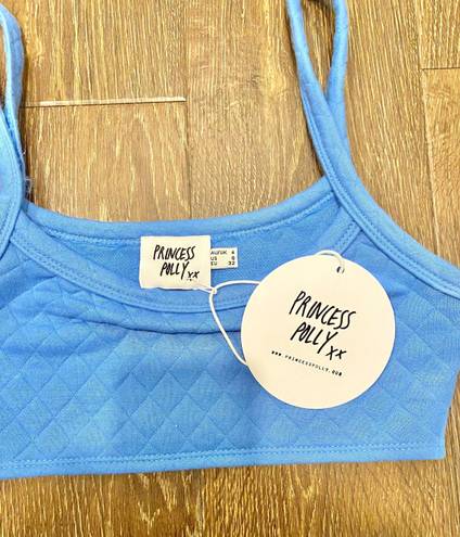 Princess Polly Blue Arabella Cropped Tank Top