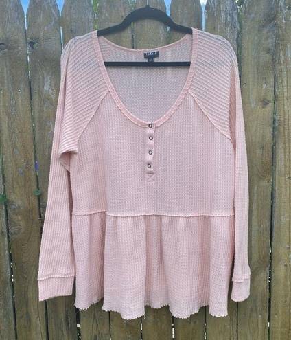 Torrid Brished Waffle Henley Babydoll Top Sz 1 / 1X