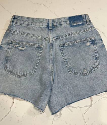 Bershka High Waist Distressed Shorts